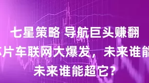 七星策略 导航巨头赚翻天，芯片车联网大爆发，未来谁能超它？